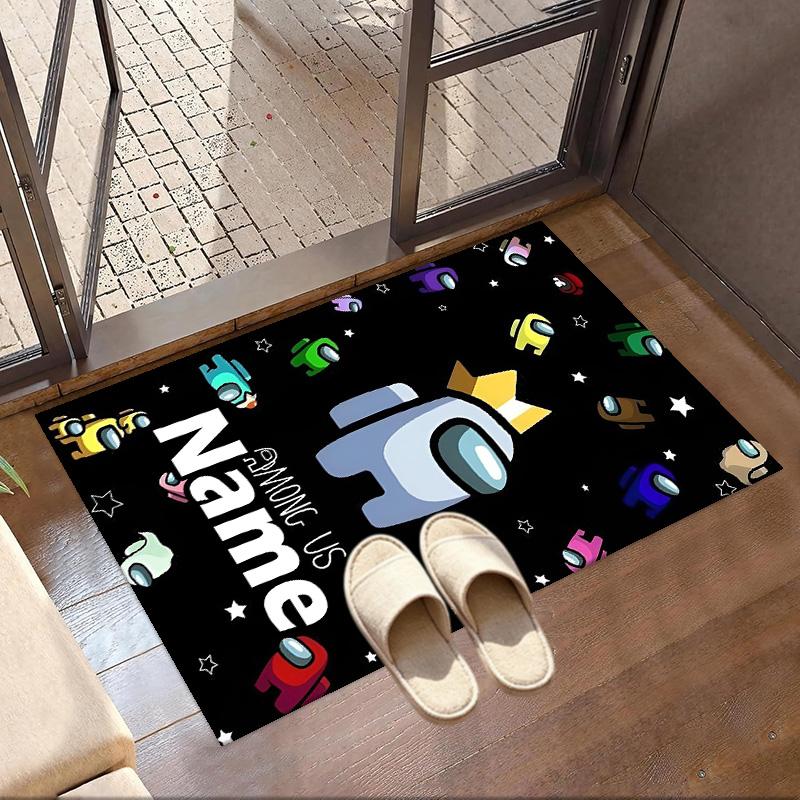 Custom Name Personalized Among Us Print Carpet, Versatile Home Decor Rug, for Playroom, Apartment, Balcony, Entryway, Hallway Gift