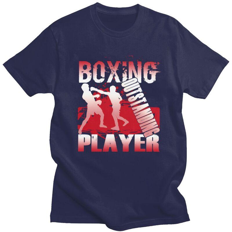 

Men Boxing Outstanding Player T Shirts Summer Short Sleeve 100 Cotton Boxer Quotes Colthing Casual Creative Graphics Tees Shirt 4XL