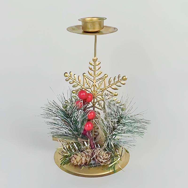 

Рождественский дизайн сосновой хвои, украшение для вечеринки, подсвечник, элегантная форма звезды, украшение для вечеринки 16/13см