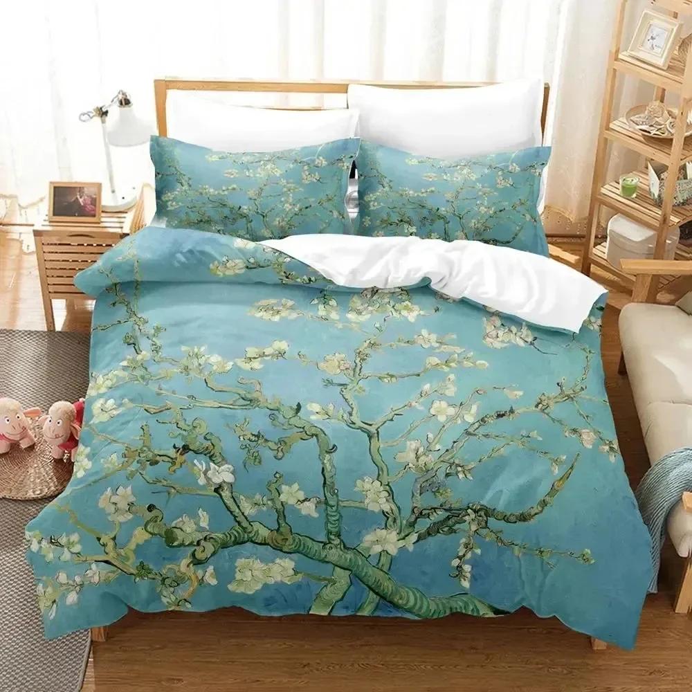Luxury New 3D Print Van Gogh Bedding Set Duvet Cover Bed Set Quilt Cover Pillowcase King Queen Size Boys Adult Bedding Set