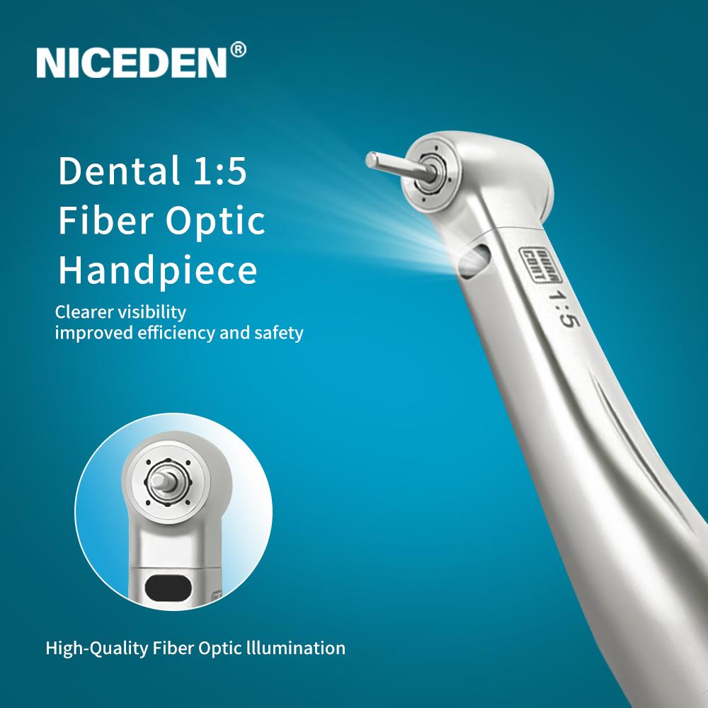 Niceden 1:Pièce à main dentaire à fibre optique à faible vitesse, moteur à bouton-poussoir de type E