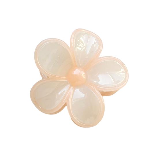 

Hair Claw Flower Shape Stable Grip Glossy Shark Hair Clip Half-Tied Hair Ponytail Updo Hair Claw Hair Accessories