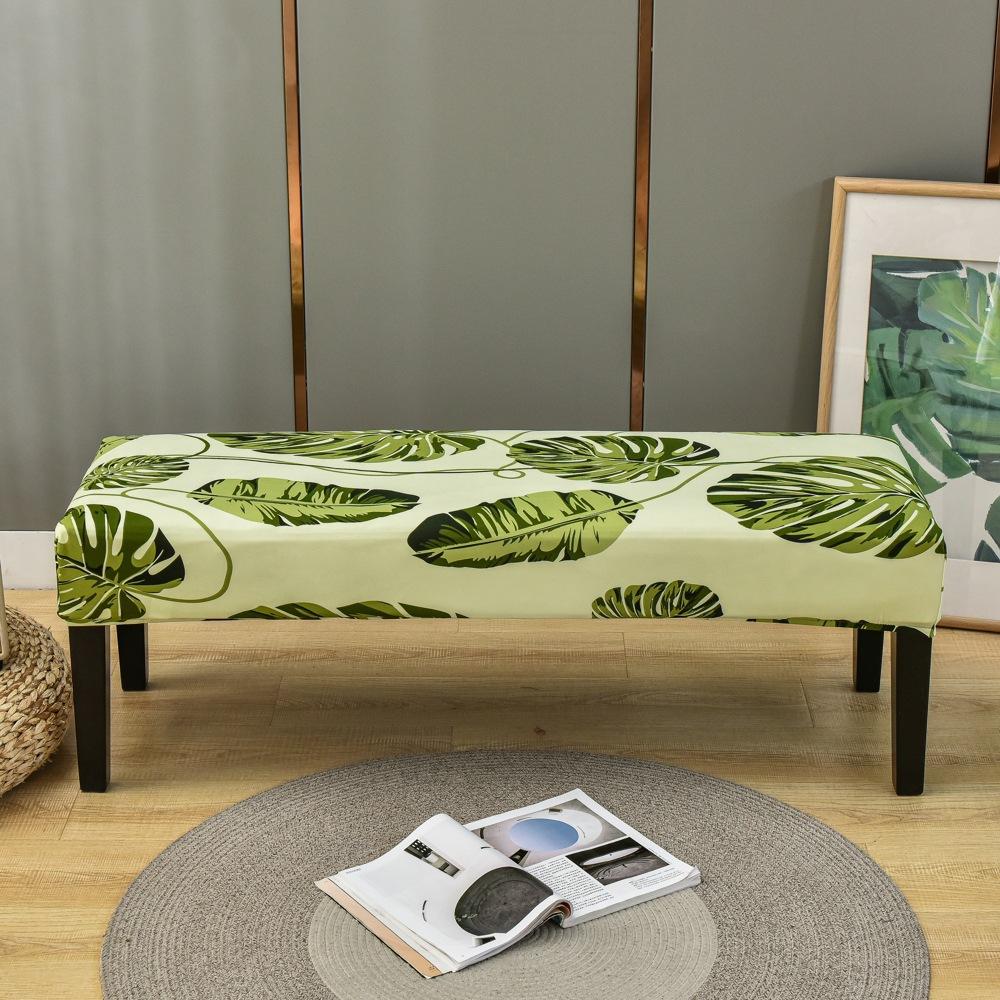 Bench Cover Stretch Spandex Piano Stool Cover Long Ottoman Cover Solid Color Changing Shoes Chair Slipcover Home Decor