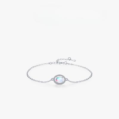 Oryginalna bransoletka S925 z czystego srebra Moonlight Stone Light Luksusowa bransoletka z niszowym wzorem, popularny modny dodatek dla kobiet w Europie i Ameryce