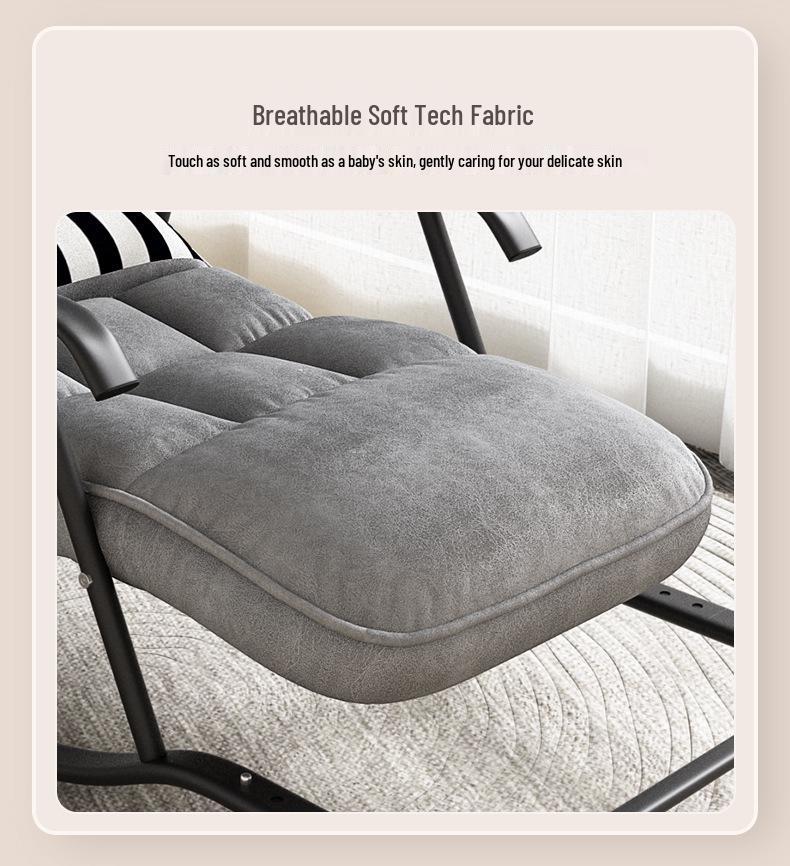 Single Red Recliner: Lazy Sofa Rocking Chair for Adults - Tech Fabric, Home & Balcony Leisure, Convertible To Lounger