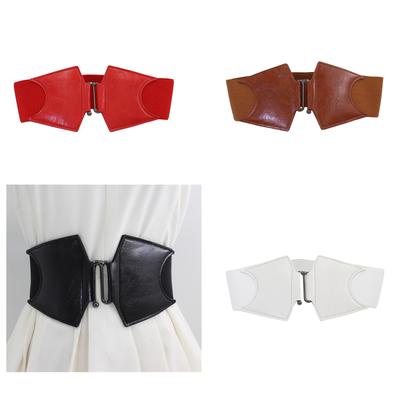 Female PU Wide Waist Belt Fashion Elastic Corset Belt Universal Elastic Belt Coat Decorative Accessories Dress Waistband