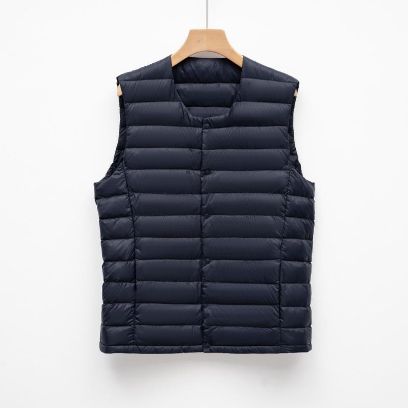 Autumn and Winter Men's Down Vest Light Down Jacket Liner Crew Neck Jacket Solid Color Large Size Vest