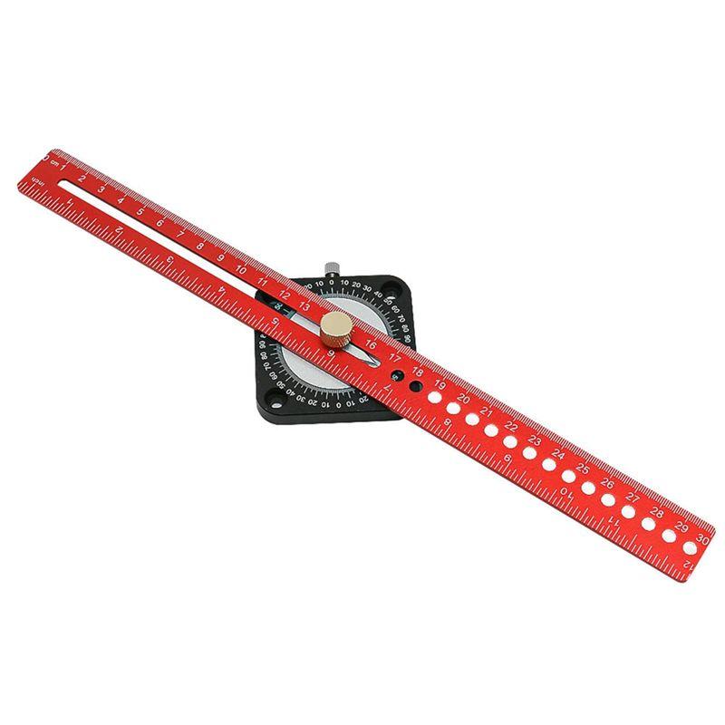 WON Woodworking Compass Ruler 12 Inches Aluminum Alloy Drawing Compass Parallel Vertical Crossing Ruler T-Type Drawing Ruler