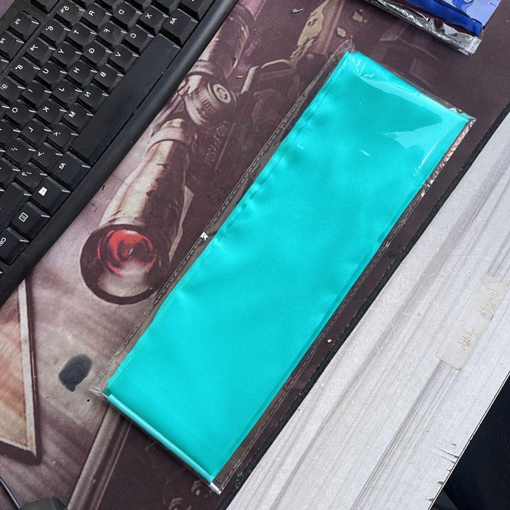 Navy Blue Solid Silk Ribbon Belt with Skirt Decoration