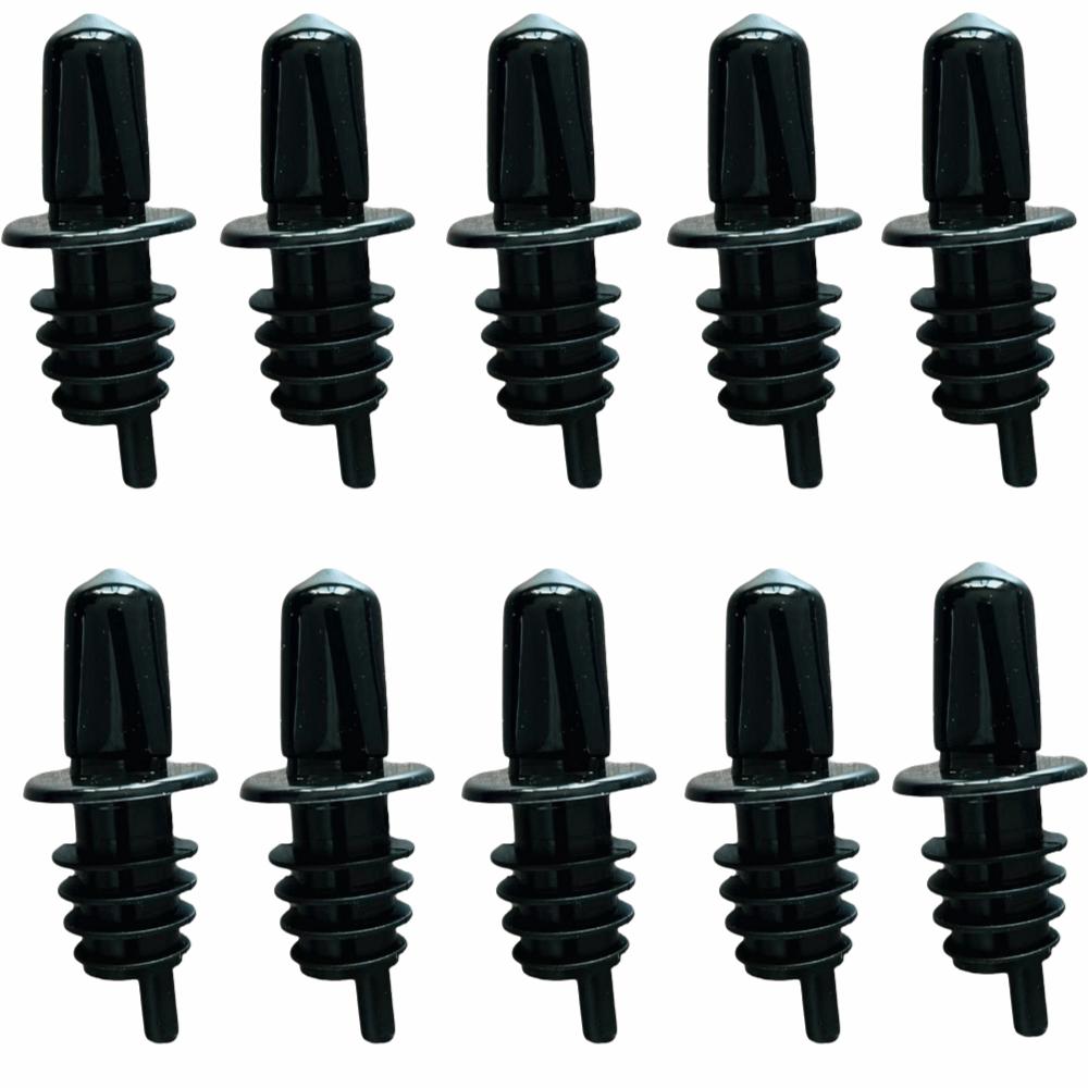 10Pcs Plastic Precise Liquor Pour Spout Black Flow Pourer Bottle Pourer Coffee Shops