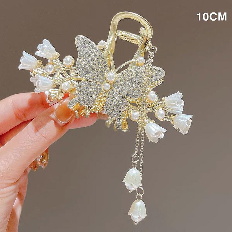 Long Butterfly Beaded Tassel Hair Clip For Women Fairy Temperament Sweet Princess Hairpin Hair Accessories