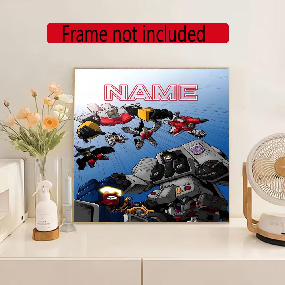 Love Transformers Customize Your Name Diamond Painting Round Diamond Diy Frameless Holiday Artwork Suitable For Home Office Wall Decoration