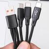 3 In 1 100W 6A USB-A to 3 ×Type-C Fast Charging Data Cable For iPhone 17 Samsung Xiaomi Android Phone USB C Data Transfer Cord