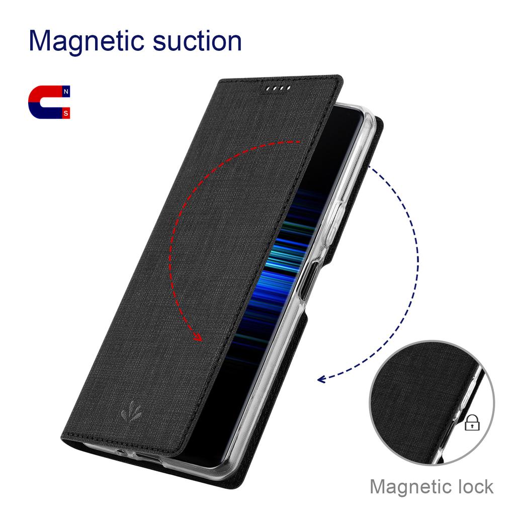 VILI DMX Series for Sony Xperia 10 V Card Slot Phone Case Mobile Phone PU Leather Stand Cover
