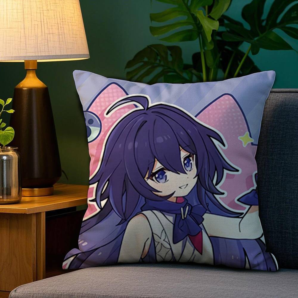 Chibi Cute Honkai Star Rail Pillow Case Plush Fabric Soft Double Sided Print Home Sofa High Quality Cushion Cover Throw