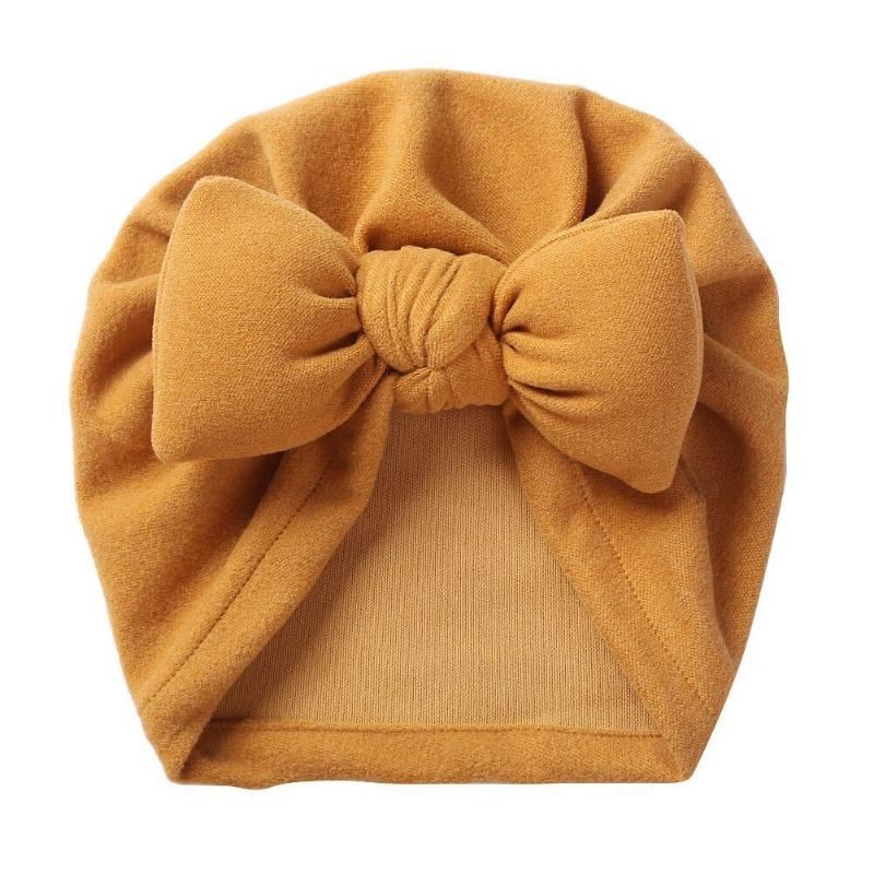 New Autumn and Winter Imitation Cashmere Baby Pullover Hat Filled with Cotton Bow Children's Hat Baby Fontanelle Tire Cap