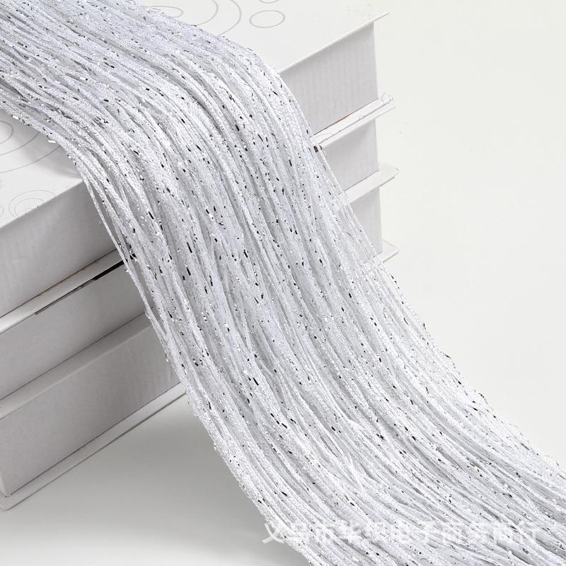 3m Wide Encrypted Silver Wire String Curtain with Tassel - Wedding Decoration & Ceiling Ring