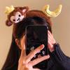 Moon Red Plush Headband Hair Accessories Cartoon Monkey Hairband Sweet Dachshund Hair Hoop  Girls