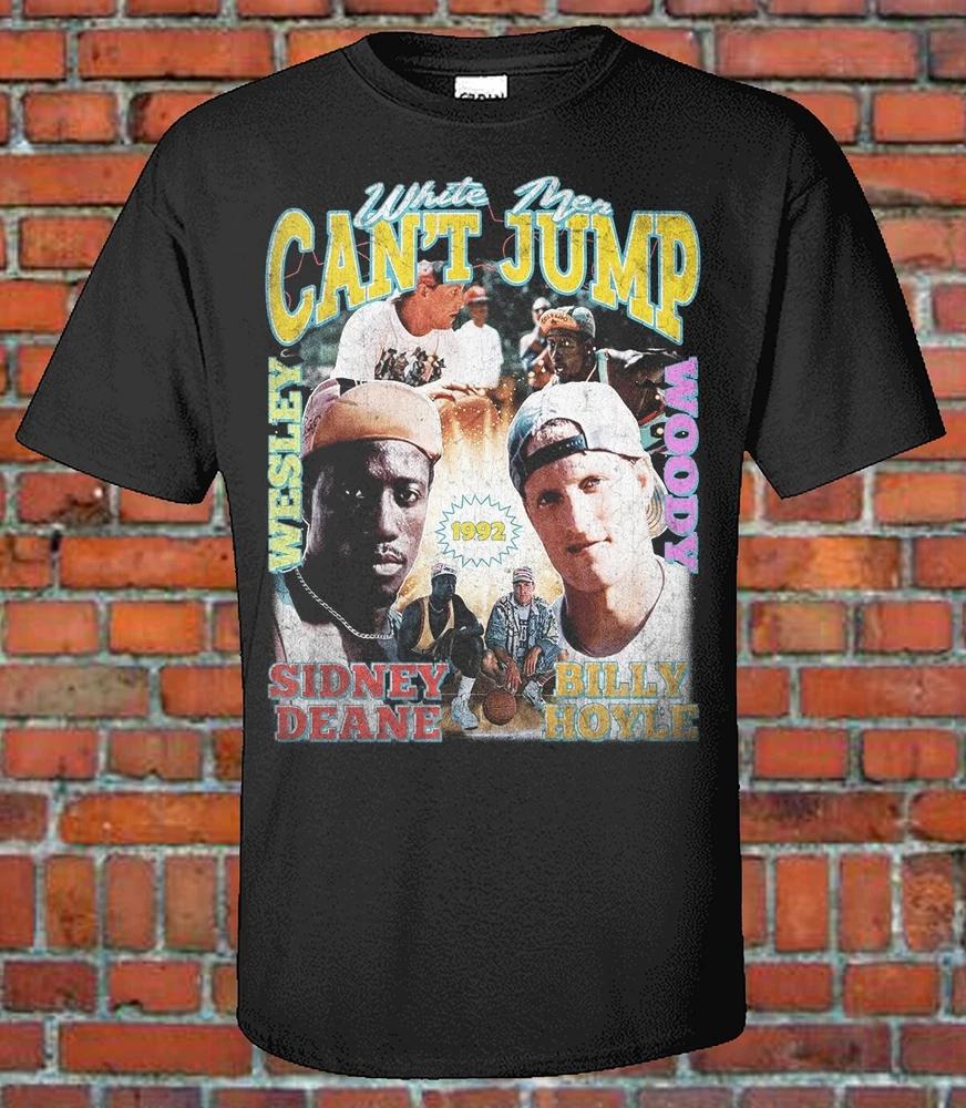 White Unisex Cant Jump 90s Style Bootleg Tee Movie Classic S