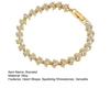 Women Bracelet Heart Shape Sparkling Rhinestones Inlaid Wristband Waterproof Casual Wear Bracelet Wrist Accessory