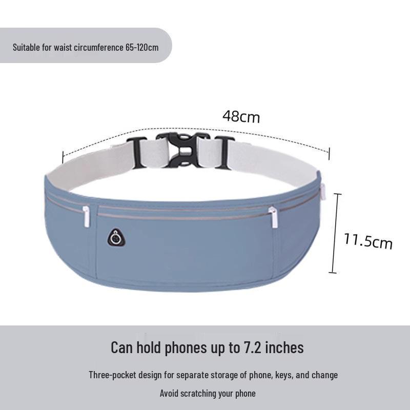 

Lightweight Waterproof Running Waist Bag with Phone Pocket - Ideal for Fitness and Cycling Fits 7.5 inches and below