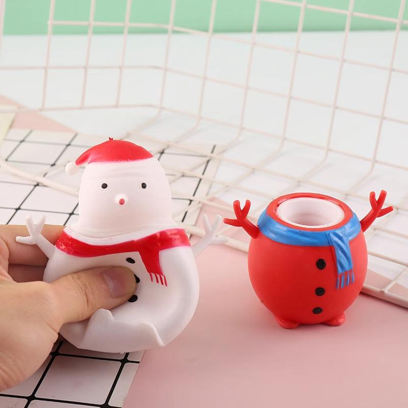 Cartoon Decompression Santa & Snowman Squeeze Cup: Creative Prank Music Toy