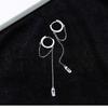 Charm Zircon Long Tassel Pendant Drop Dangle Earring for Women Creative Fashion Stainless Steel Hoop Earring Jewelry Wholesale