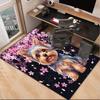 Cherry Blossom Yorkie Office Rug Chair Mat, Entryway Carpet, Suitable for Front Door, Bedroom, Living Room, Desk, Holiday Gift