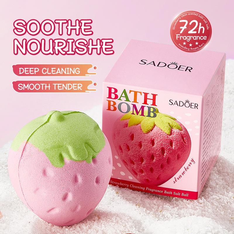 Strawberry Cleansing Fragrance Bath Salt Ball 155g Cleansing Body Bath Salt Ball Skin Care Products