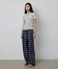 Kwinseulaebis Check Strap Cotton Wrinkle Summer Pants