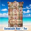 Dog Theme Beach Towel Personalized Custom Name & Text Soft Quick Dry Beach Towel for Swimming Travel
