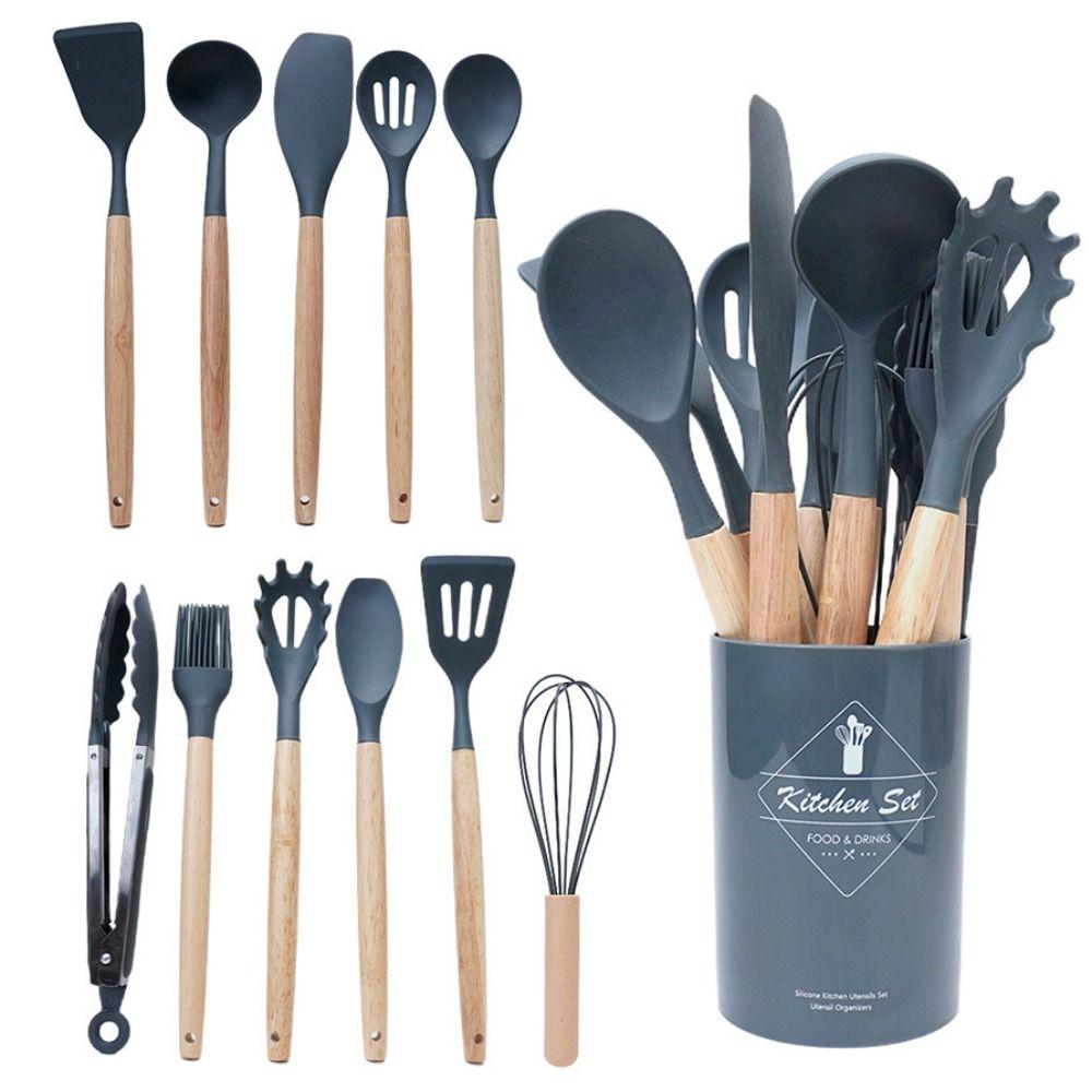 12/14Pcs/Set Eco-Friendly Silicone Kitchenware Set Non-Stick Cookware Set  Kitchen Use