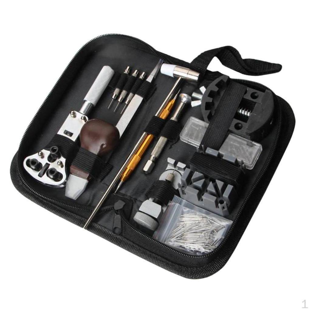 136pcs Watch Repair Tool Kit Case Opener Remover Spring