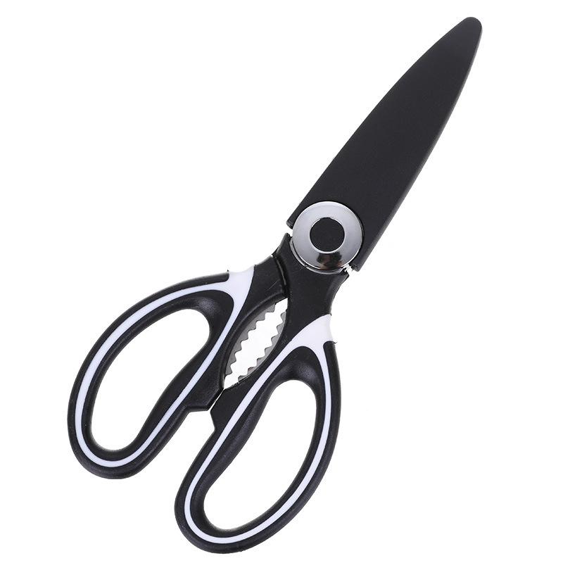 Stainless Steel Heavy Sharp Multifunction Kitchen Shears with Walnut Clip for Effort Saving