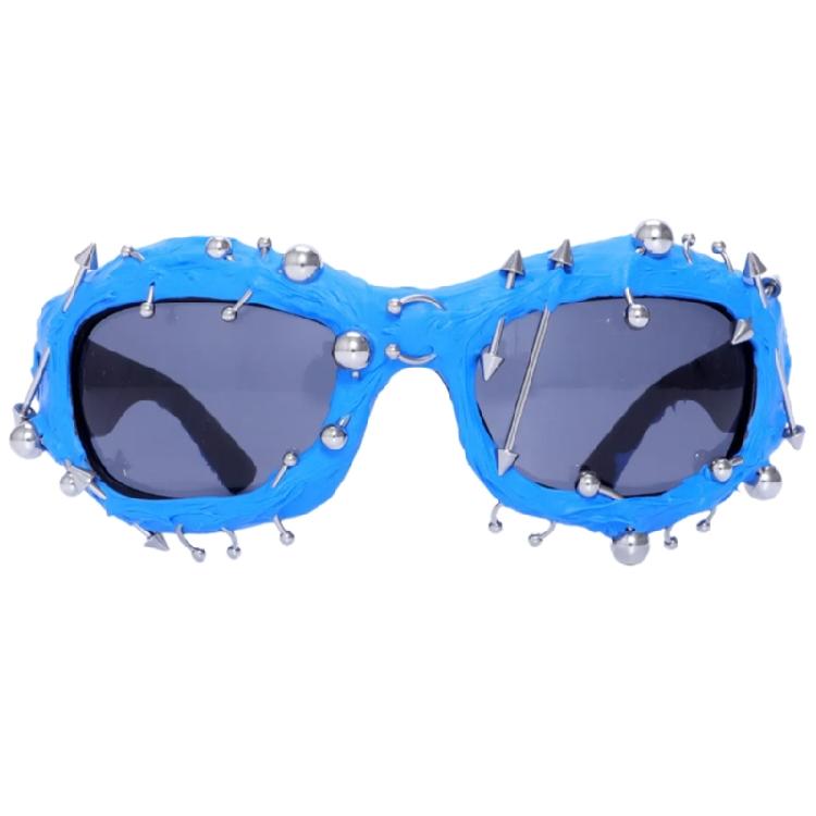 

Novelty Rivet Frame Sunglasses UV380 Protective Eyeglasses For Fashion Women Men All Matching Punk NightClub Eyewears