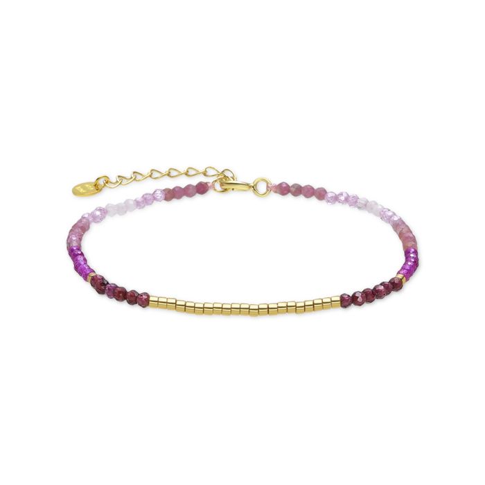 Bracelet - LUXENTER - Vados - Argent 925 - Finition or Jaune 18k - Cristal Rose