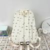 Korean School Backpack for Teenage Girls White Floral Bags for Women Cute Nylon Backpack