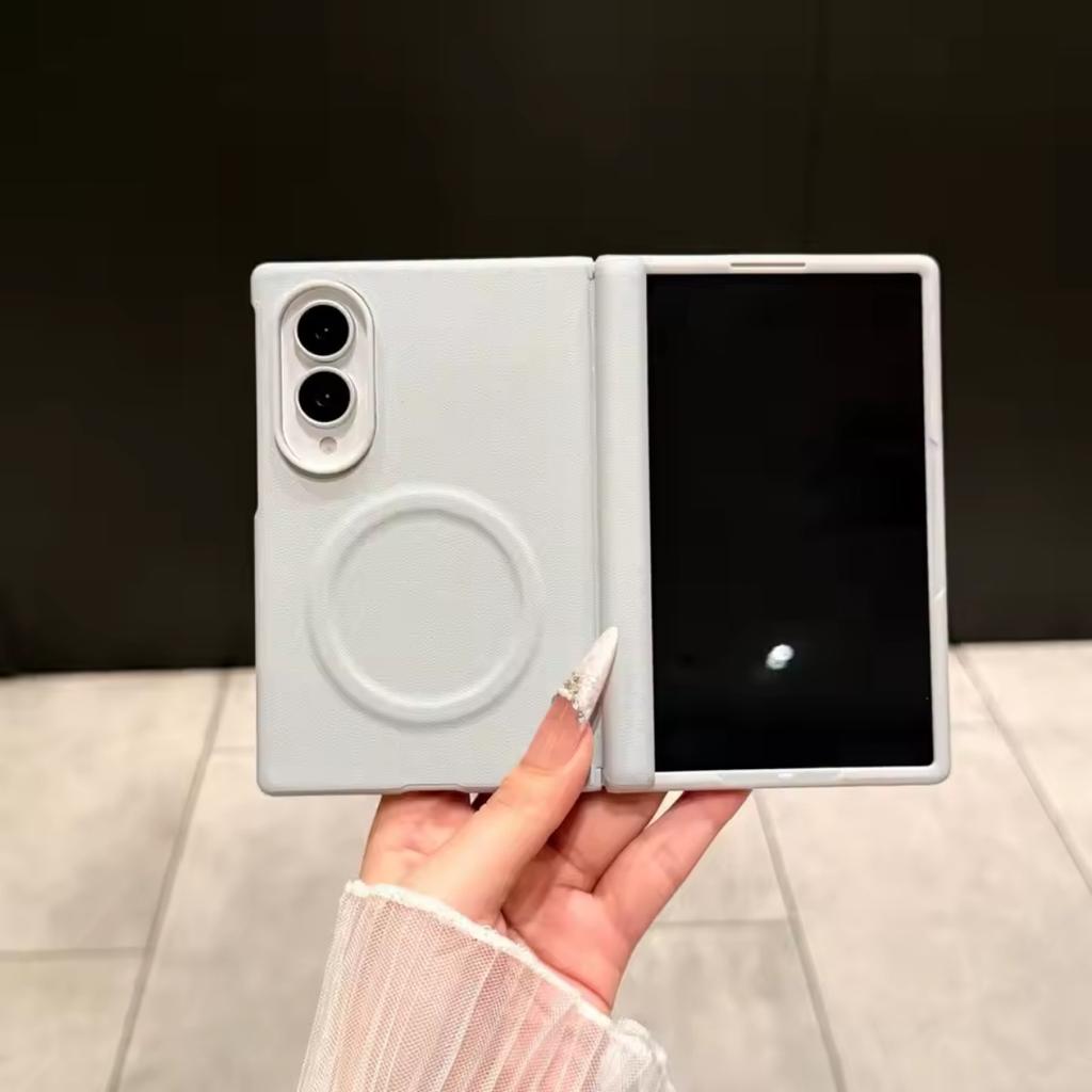 for Magsafe Z Fold8 Wide PU Leather Candy Color Wireless Charge Case for Samsung Galaxy Z Fold 8 Screen Protector Magnetic Cover
