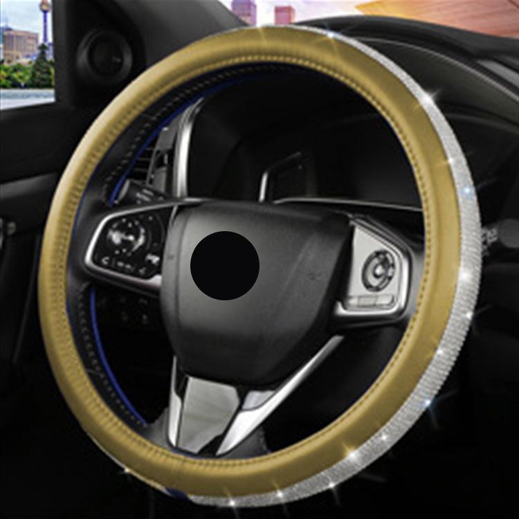 Vier Jahreszeiten Strass-Autolenkradbezug - Niedlich, Rutschfest, Sommerdesign mit weißen Diamanten