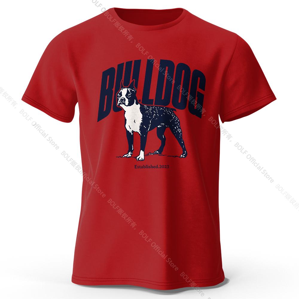 Men's Bulldog Printed T-Shirt 100% Cotton Oversized Tough Graphic Tees for Women Summer Tops Urban Streetwear