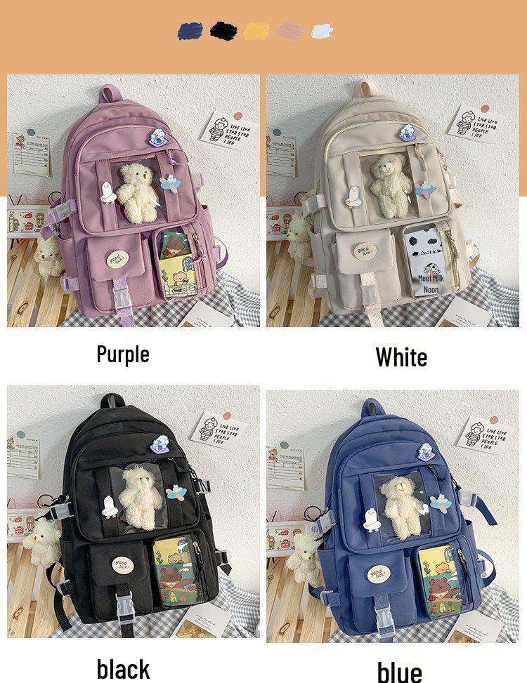 Stylish Large Capacity Korean Ulzzang Cartoon Backpack for Teen Girls