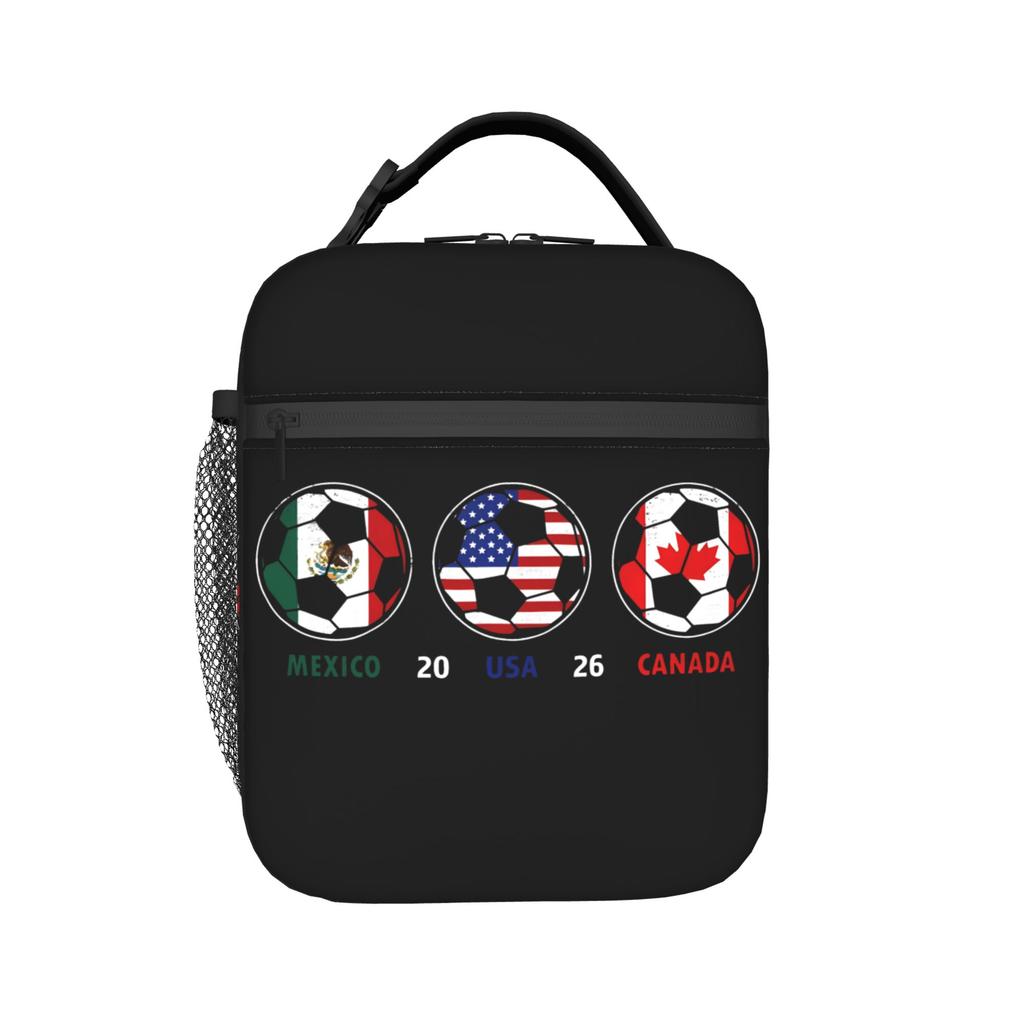 2026 USA Canada Mexico Soccer? Thermal Insulated Lunch Bags for Office Food Container Bags Men Women Thermal Lunch Boxes