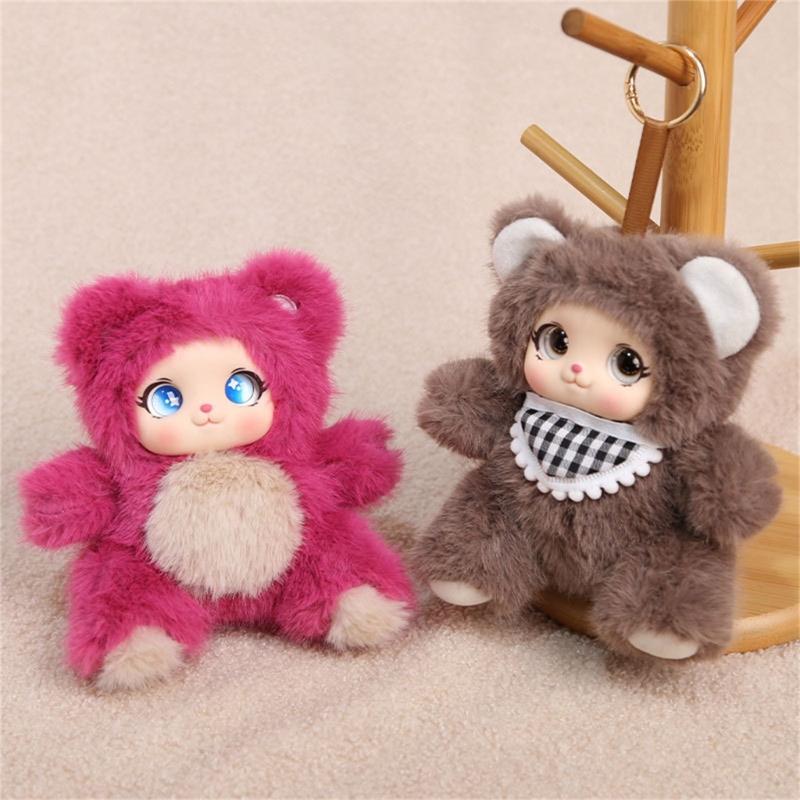 Fashionable Plush Doll Keychain In Sitting Pose 16cm Long Fashion Backpack Charm For Personalizing Keys And Bags