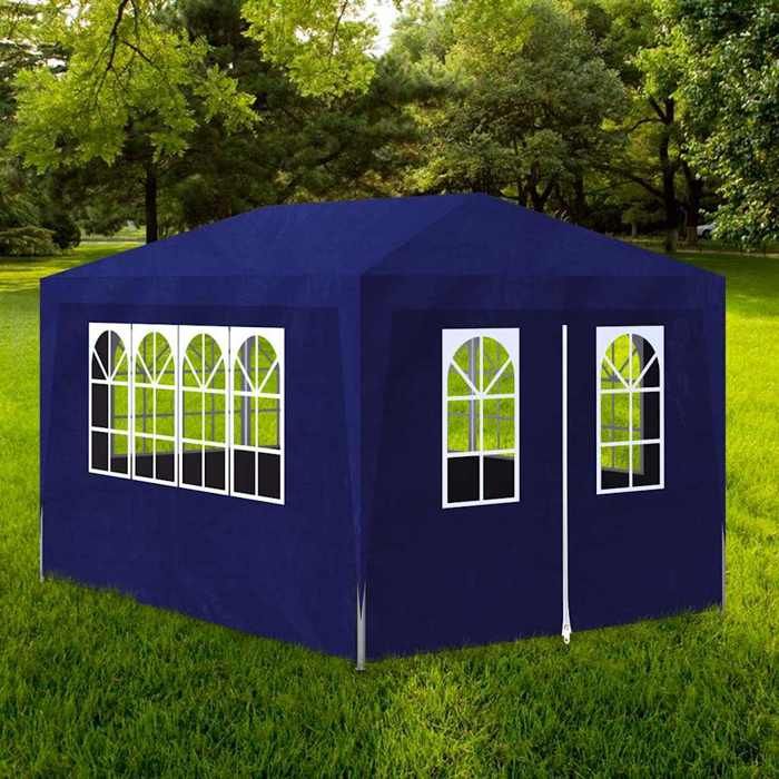 VidaXL Tonnelle Jardin Tente Réception Chapiteau Bleu 3x4 m Terrasse Pavillon 90335