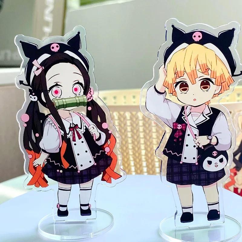 Demon Slayer Anime Peripheral Cute Acrylic Model Sign Kimetsu No Yaiba Zenitsu Nezuko Desktop Kawaii Office Desk Ornament Gift