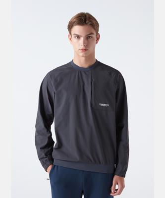 DESCENTE Chest Pocket Woven Sweatshirt Charcoal Gray (Sp323Twh91) (A Type)