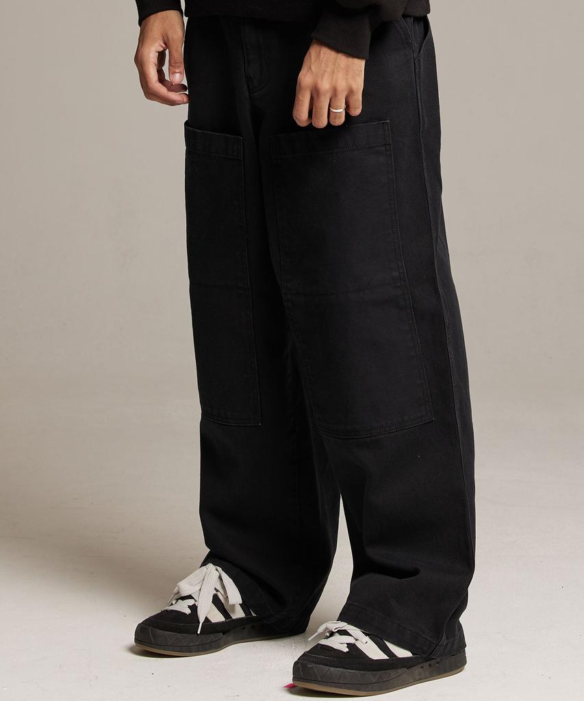 PHILIPPAKER Blue Base Vintage Wide Work Pants Black