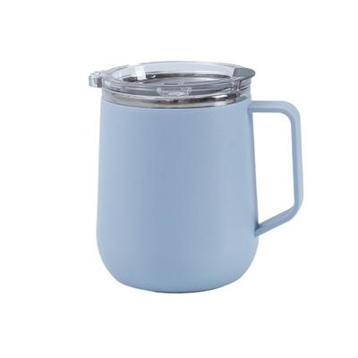 Tazza da Caffè da Viaggio, Tazze per Acqua con Coperchio Ribaltabile, Manico, Sottovuoto a Doppio Strato, Acciaio Inossidabile da Viaggio
