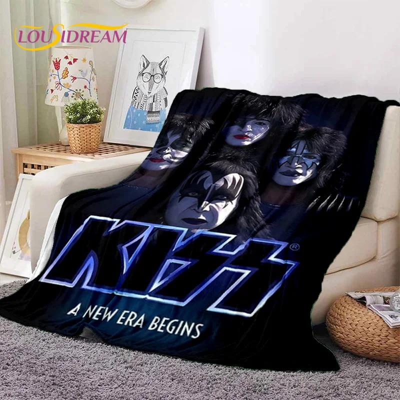 Kiss Rock Heavy Metal Band Gene Paul Soft Flannel Blanket for Bed Bedroom Sofa Picnic,Throw Blanket for Outdoor Leisure Nap Gift