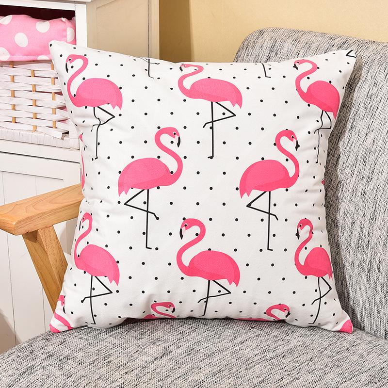 Small Fresh Flamingo American Pastoral Nordic Style Pillow Set Car Sofa Cushion Pillow Cover Does Not Include Pillow Core